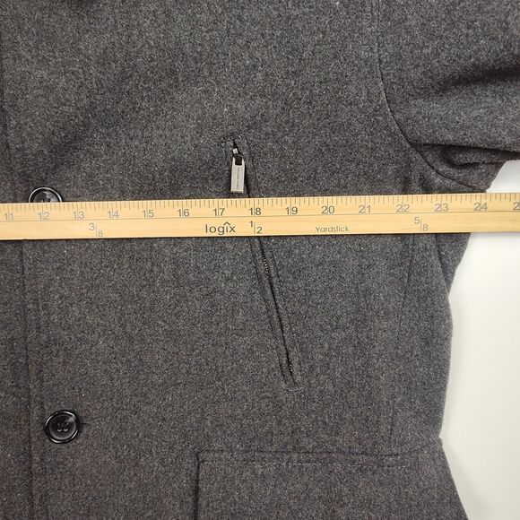 Michael Kors Winter Coat Men's L Gray Full-Button 54% Wool Pockets Insulated - Picture 4 of 9